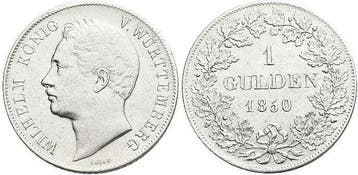 Gulden 1850 Wuerttemberg Wilhelm I 1816-1864, Verzenden
