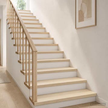 vidaXL Trap Tread 4 st 70 x 30 x 2 cm Wit Massief Eikenhout, Verzenden, Nieuw