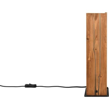 LED Tafellamp - Trion Nuri - E27 Fitting - Vierkant - Bruin, Ophalen of Verzenden, Nieuw, Metaal, Overige fittingen
