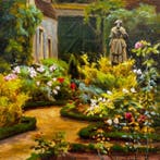 Charles Wislin (1852-1932) - Le jardin fleuri à Senlis -