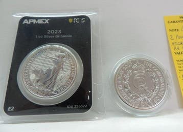 Verenigd Koninkrijk. Lotto 2 monete/once argento da 2 Pounds