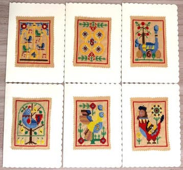 Complete Set of 12 Hand Stitched 12 Days of Christmas, Nieuw