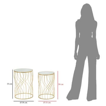 TAFEL LIGNE SET 2ST CM Ø 38X55-33X50, Ophalen of Verzenden, Nieuw