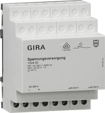 Gira AC 24V 1A Voeding Voor Weerstation DIN - 102400, Verzenden, Nieuw, Overige typen