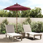 vidaXL Parasol met houten paal 196x231 cm bordeauxrood, Verzenden, Nieuw, 1 tot 2 meter