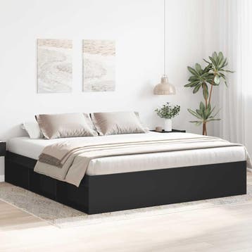 vidaXL Bedframe zwart 180x200 cm Super King Size, Huis en Inrichting, Eenpersoons, Verzenden, Zwart, Nieuw