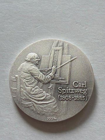 Wereld. Silver medal Carl Spitzweg - ca. 17g (.999) Silber