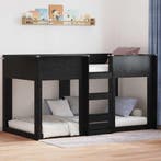 vidaXL Bunk Bed voor Kinderen Zwart Eiken 75 x 190 cm, Verzenden, Nieuw, Zwart, Hout