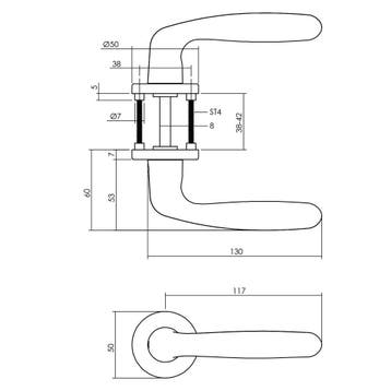 Intersteel Deurkruk Sigaar op rozet - aluminium, Verzenden, Nieuw