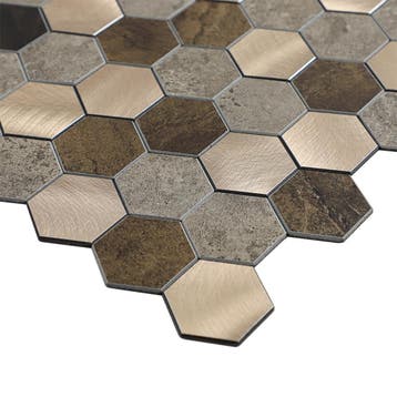 Zelfklevend Mozaiek Hexagon Koper V-Groef, Ophalen of Verzenden, Nieuw