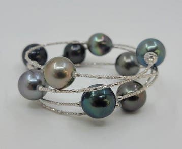 Armband - 18 karaat Witgoud, 10,5×12 mm Pauwengroene, Nieuw