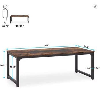 Groot Directiebureau Industrieel Design – 180 cm Werkblad, Huis en Inrichting, Bureaus, Verzenden, Nieuw
