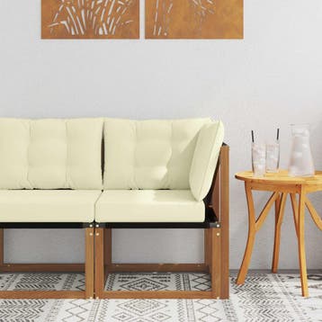 vidaXL Buitenhoeksofa Massief acaciahout en textilene stof, Verzenden, Nieuw