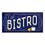 Tinnen plaatje cafe bistro 25 x 50 cm - Metalen wand plaat.., Ophalen of Verzenden, Nieuw
