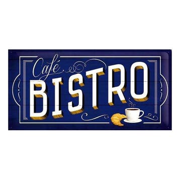 Tinnen plaatje cafe bistro 25 x 50 cm - Metalen wand plaat.., Ophalen of Verzenden, Nieuw