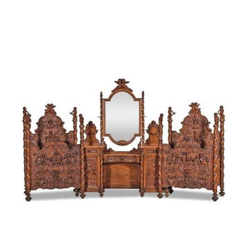 Important 7-piece bedroom suite, attributed to Luigi