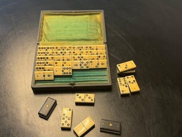 Double Six Dominoset - Vintage - RARE - Bordspel - Ebony (de