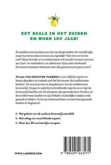 Het mediterrane dieet 9789401463171, Boeken, Verzenden, Zo goed als nieuw, Wilma Van Grinsven-Padberg