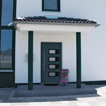 vidaXL Voordeur 100x210 cm aluminium en PVC antracietkleurig, Verzenden, Nieuw