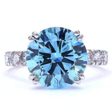 Zonder minimumprijs - Ring - 18 karaat Witgoud - 7.00ct. tw., Nieuw
