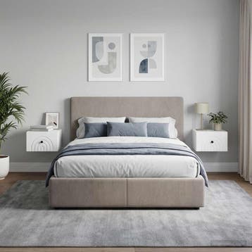 vidaXL Wandbeugel Bedkast 2 st Hoogglans Wit 33 x 34,5 x 20, Minder dan 45 cm, Verzenden, Nieuw, Minder dan 55 cm