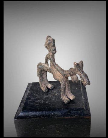 Cavalier Dogon - klein paard en zijn ruiter in brons - Dogon