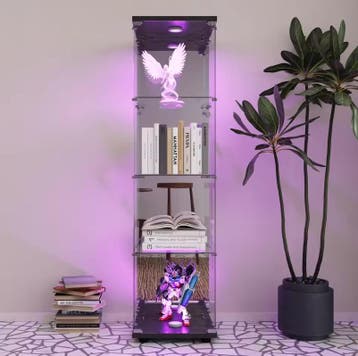 Moderne Glazen Vitrinekast – LED, 4 Lagen en Deur, Verzenden, Nieuw