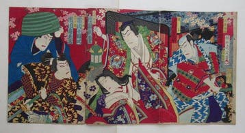 Kabuki Play Shinrei Sugawarajikki - Toyohara Ysh Chikanobu