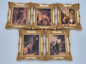 Wanddecoratie - Decoratieve prentjes – Set van vijf