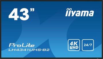 Iiyama LH4341UHS-B2 Zwart - 43 4K monitor Doosschade, Iiyama, IPS, Refurbished, Ophalen of Verzenden