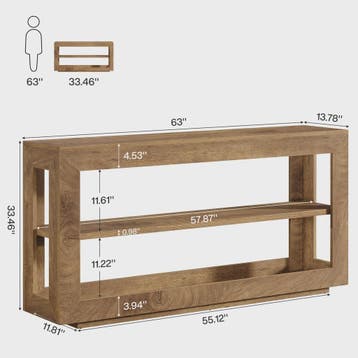 Landelijke Console Tafel 160cm met 3 Opbergplanken - Hal en, Verzenden, Nieuw