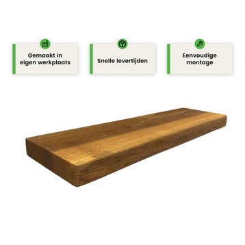 Houten wandplank  - Pure -  Groot - 4cm dik eiken - Boomstam, Verzenden, Nieuw