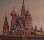 A. Zessevitch (XX) - La Cattedrale di St. Basilio a Mosca Un, Antiek en Kunst