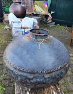 Brocante vintage gebruikte waterkan handgemaakt uniek India, Antiek en Kunst, Curiosa en Brocante, Verzenden