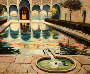 Santiago Rusiñol i Prats (1861-1931), Follower of - El patio