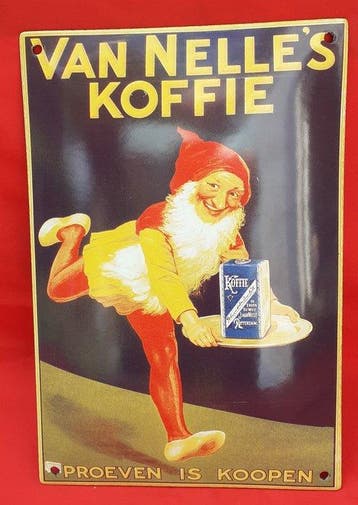 Van Nelles Koffie - Emaille bord - Metaal, Emaille, Antiek en Kunst