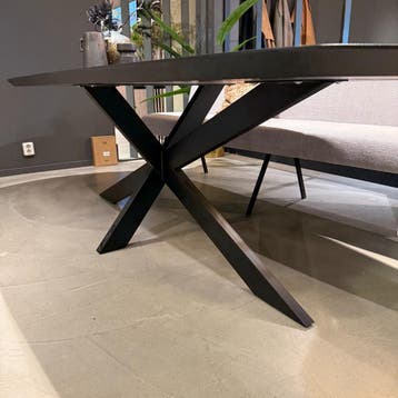 Eettafel DUTCHZ 110 - 260x100 - Bootvormig Zwart - House of, Eikenhout, Nieuw, 150 tot 200 cm, Modern