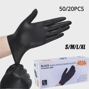 Zwarte Nitril Handschoenen (50/20 Stuks) - Latexvrij, Waterd, Verzenden, Nieuw