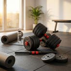 Krachtset 50kg | Verstelbaar | Gratis Verzending | Nergen..., Ophalen of Verzenden, Nieuw, Armen, Halterset
