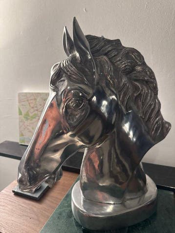 onbek - Beeld, Paardenhoofd metaal - 50 cm - Metaal - 2015