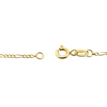 Gouden Figaro schakelketting, Sieraden, Tassen en Uiterlijk, Kettingen, Ophalen of Verzenden, Gebruikt, Goud, Goud