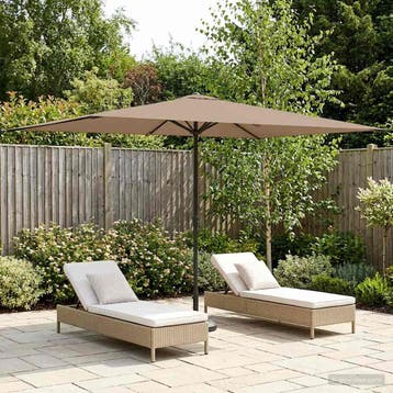 vidaXL Tuinparasol 200 x 300 cm Polyester Rechthoekig Taupe, Verzenden, Nieuw, 1 tot 2 meter