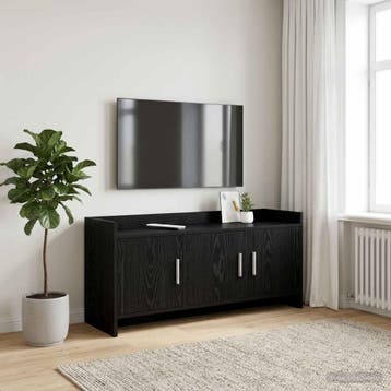 vidaXL TV-kast 102 x 33 x 47 cm Zwart eiken Bewerkt hout, Huis en Inrichting, Minder dan 50 cm, Verzenden, Nieuw, Minder dan 100 cm