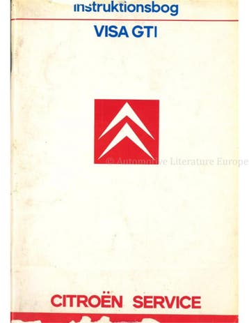 1986 CITROËN VISA GTI INSTRUCTIEBOEKJE DEENS