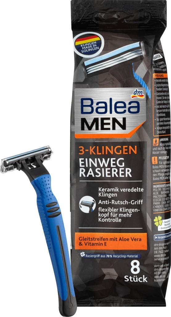 Balea MEN Wegwerpscheermesjes 3-mesjes, 8 stuks, Sieraden, Tassen en Uiterlijk, Uiterlijk | Lichaamsverzorging, Verzenden