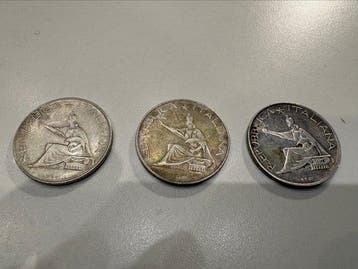 Italië, Republiek 500 Lire argento (3 monete) (Zonder