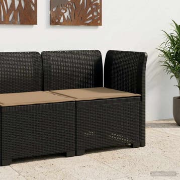 vidaXL Eénpersoons Tuinbank met Kussen Rattan Look PP, Tuin en Terras, Tuinsets en Loungesets, Verzenden, Nieuw