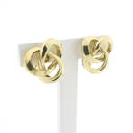 Vintage bicolor gouden oorclips als knoop (Oorbellen), Ophalen of Verzenden, Gebruikt, Overige kleuren, Goud