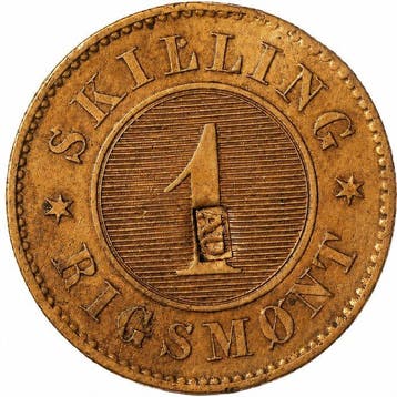 Denemarken. Frederik VII. 1 Skilling Rigsmont 1856 /, Postzegels en Munten, Postzegels | Europa | Rusland, Gestempeld