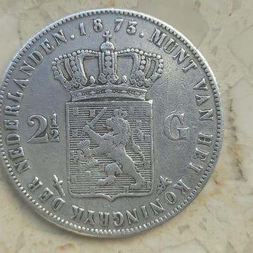 Nederland. Willem III. 2 1/2 Gulden 1873 (Zonder